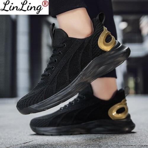 Light Running Shoes Comfortable Lace-up Sport Men Shoes Breathable Cushioning Outdoor Mens Mesh Sneakers Size 46 Casual Shoes