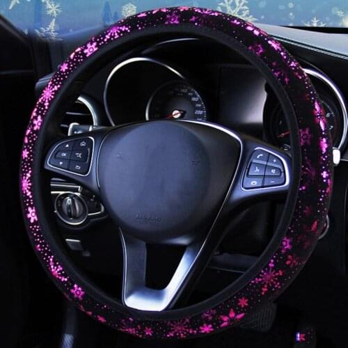 For Universal 38CM Car Auto Steering Wheel Covers Snowflake Style Steering-wheel Protection Cover Suit Accessories