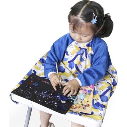 P31B Waterproof Baby Bib Anti-dirty Integrated Dining Table Cover Newborn High Chair Gown Infants Self-Feeding Apron