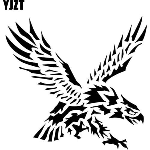 YJZT 17.4CM*16.5CM Eagles Creative Decoration Car Trunk Car Sticker Vinyl Decal Black/Silver C4-2153