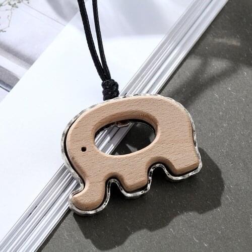 Long necklace women Wooden Elephant Pendants Woman Statement necklaces & pendants New christmas gift collares mujer colar choker