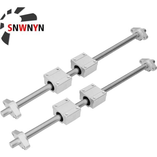 10PCS/Set Optical Axis Linear Rail Shaft OD8MM OD12MM 400-1000mm +SCS8UU Linear Bearing Blocks +SHF8 SHF12 3D Printer Smooth Rod