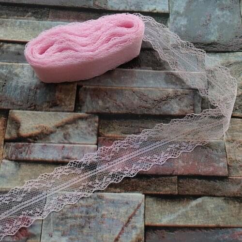 10 yards 35 mm width Pink bilateral lace ribbon For Sewing Decoration DIY jewelry decoration Clothing Accessories