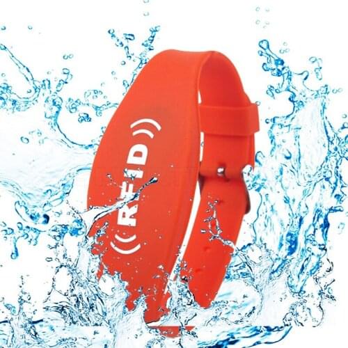 100pcs/lot 13.56MHZ NTAG213 Chip RFID Silicone Wristband Waterproof NFC RFID Bracelet Adjustable For Access Control