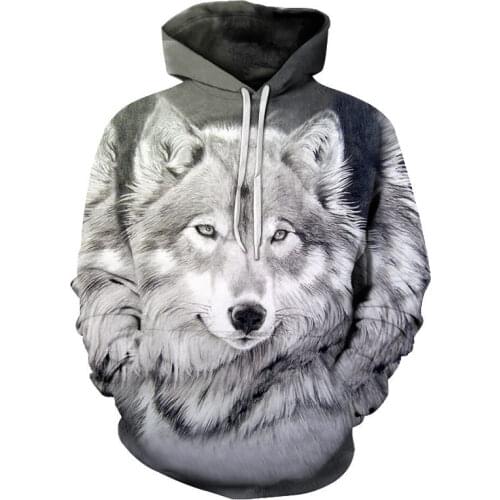 2018 new wolf hoodie mens hoodie autumn and winter hip hop hoodie casual brand 3D wolf hoodie