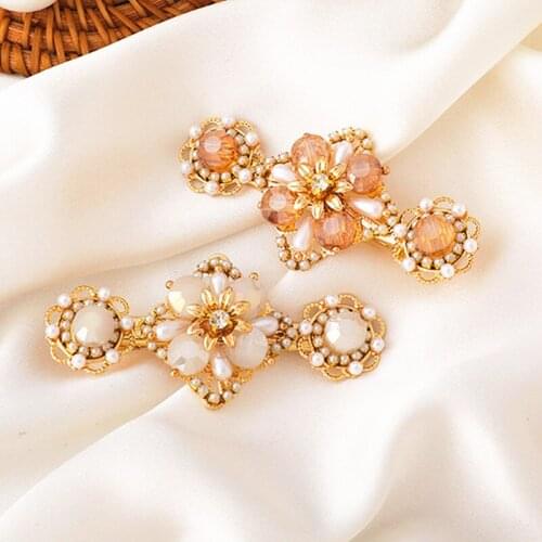 2021 New Arrival Fairy Vintage Barrettes Acrylic Pearl Flower Hairpin Women Party Side Hair Clips Retro Hair accessorie Hairwear