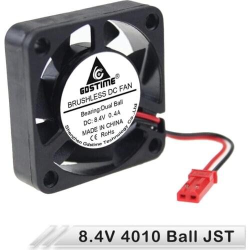 2pcs 8.4V 40x40x10mm 40mm 4010 2Pin JST Connector DC Ball Bearing Brushless PC Computer Case Cooling Fan 15000RPM High Speed