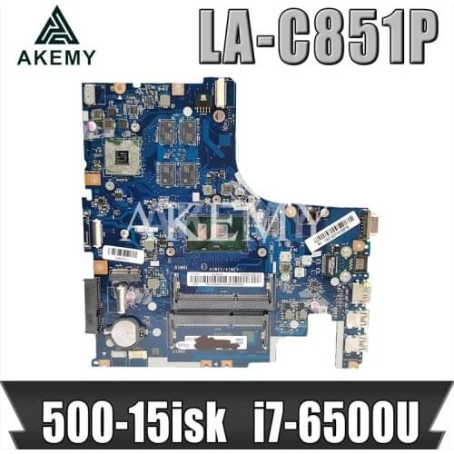Akemy For Lenovo IdeaPad 500-15ISK 500-15 Laotop Mainboard LA-C851P Motherboard with i7-6500U R7 GPU