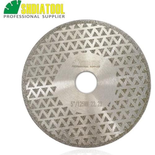 SHDIATOOL 5" Electroplated diamond cutting & grinding disc 125MM Both side coated diamond blade for Marble granite tile