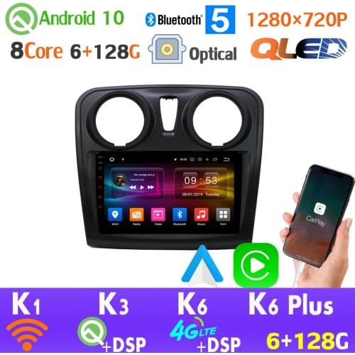 Android 10.0 QLED 1280*720P For Renault Sandero Logan 2 Symbol Dacia GPS Radio Head Unit AHD 1080P Car Multimedia Player auto