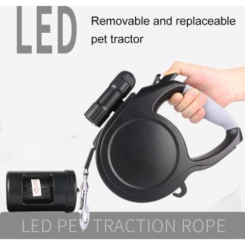 Dog Supplies Detachable Night LED Luminous Pet Leash Dog Automatic Retractable Tractor for Medium and Large Dogs