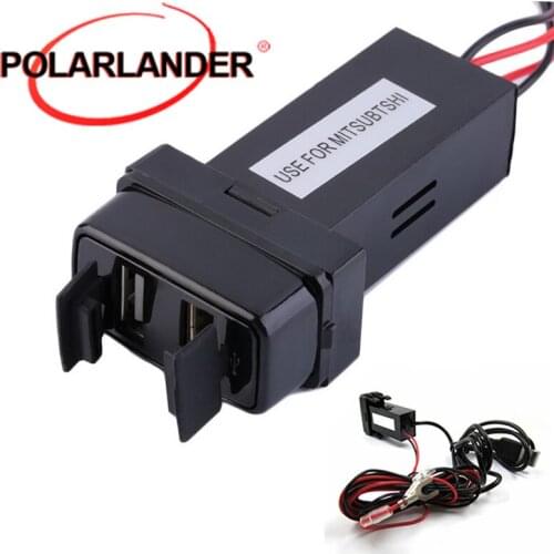 Audio Input Car Charger 5V 2.1A USB Interface Socket for M/itsubishi L/ancer P/ajero A/SX O/utlander