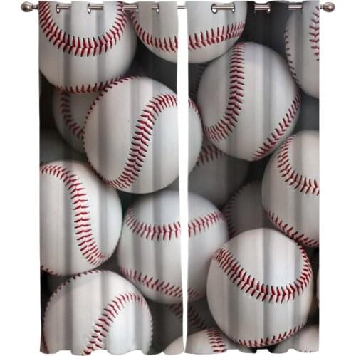 Baseball Pile Window Treatments Curtains Valance Window Curtains Living Room Curtains Bedroom Indoor Decor Kids Room Home Decor