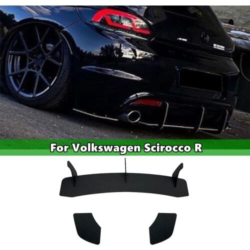 Black Car Rear Bumper Diffuser Tail Apron Flaps Side Splitters Fits For Volkswagen VW Scirocco R Rear Spoiler