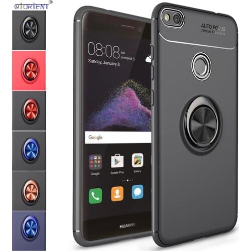 For Huawei Honor 8 Lite Stand Metal Ring Soft Case GR3 Nova P9 P8 Lite 2017 Bumper Cover PRA-LX1 PRA-LA1 PRA-TL10 PRA LX1 TL10