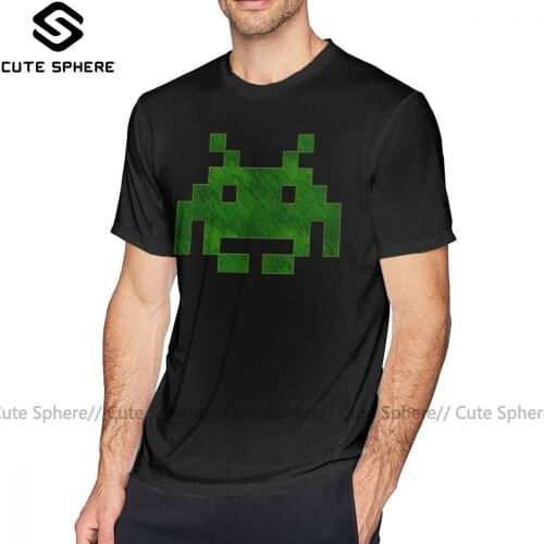 Space Invaders T Shirt GEEK Space Invaders Green Denim T-Shirt Graphic Oversize Tee Shirt Funny Short Sleeve Casual Man Tshirt
