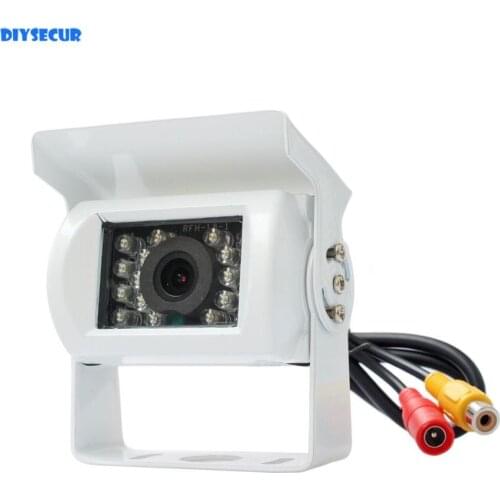 DIYSECUR Waterproof 120 Degree Color HD CCD Rear View Camera Reverse Backup Car Truck Bus Camera With IR Night Vision White