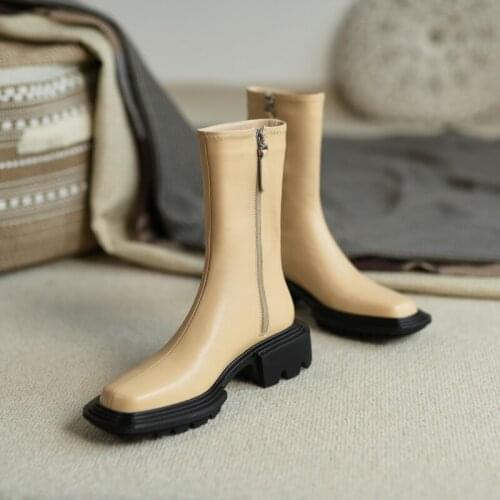 Leather Martin boots single shoes plus cashmere shoes womens shoes luxury brand platform shoes high quality fashion boots high