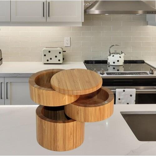 Kitchen Bamboo Spice Storage Box Salt Box Pepper Box Spices Holder Box with Cover Seasoning Container