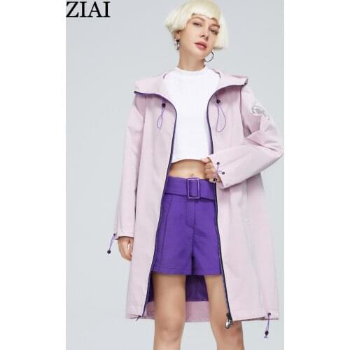 ZIAI 2021 New Womens trench coat Women spring Casual jacket female windbreaker Thick special fabric fashion outwear ZS-8720