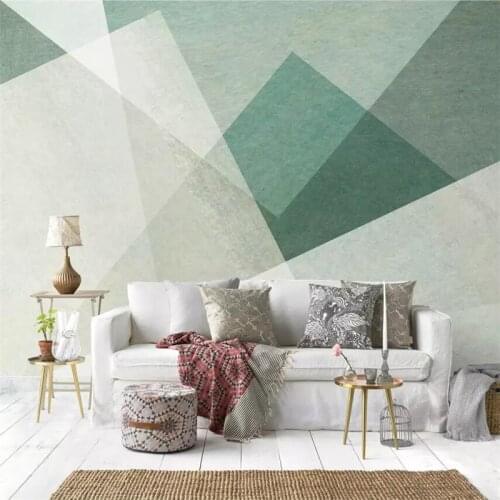 Beibehang Custom wallpaper 3d photo mural Nordic retro geometric abstract shape background wall color block simple 3d wallpaper