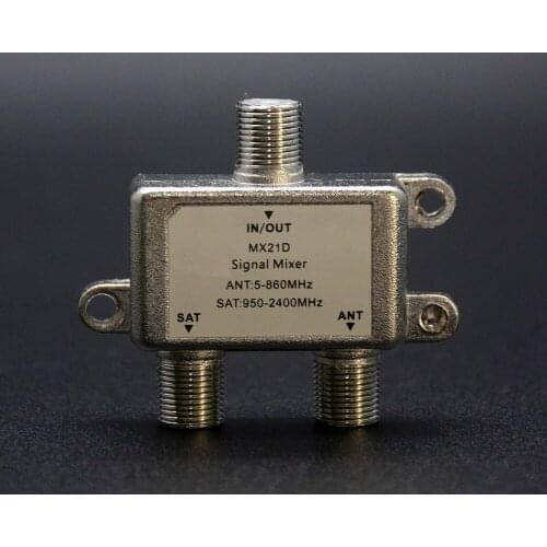 Wholesale 2 In 1 Dual-use 2 Way Port TV Signal Satellite Sat Coaxial Diplexer Combiner Splitter Combiners Cable Switch Switcher