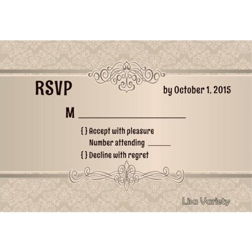 Personalized RSVP Card with Free Envelope for Wedding / Party,50 pcs/lot,R21