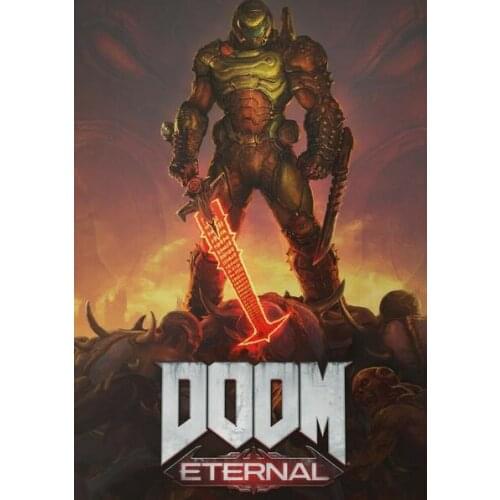 Doom Game Art Print Silk Poster for Your Home Wall Decor 24x36inch