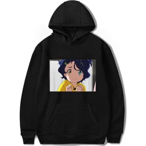 Wonder Egg Priority Cute Ai Kawaii Hoodie Aesthetic Pocket leisure Fashion Paragraph Casual Loose Sweatshirts Anime Carton Print