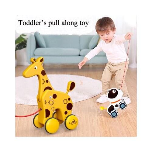 Toddler Kids Baby Toys Traditional Pull Along animal car Plastic Toys For Children Newbrons Baby Learn Walk Toy Rattles