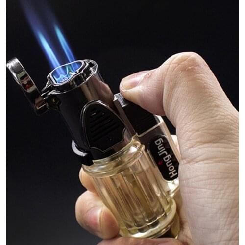 Hookah Windproof Torch Jet Turbo Gas Lighter Three Nozzles BBQ Ignition Inflatable Butane Spray Gun Cigar Cigarettes Lighter
