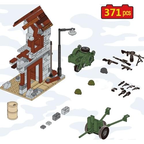 Military Series Russian street fighting scene construction weapon DIY Model Building Blocks Bricks Toys Gifts