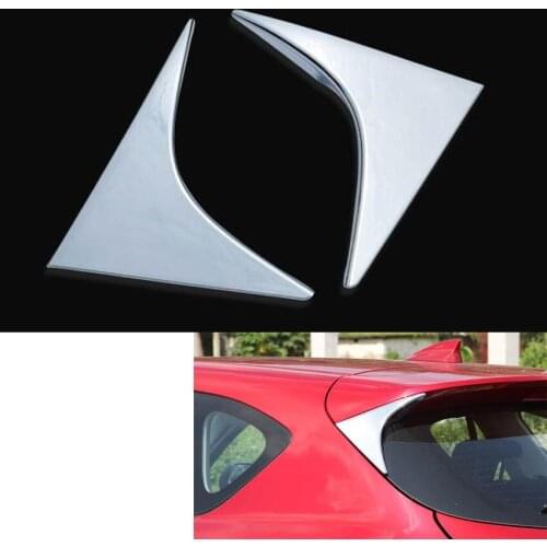 YAQUICKA Fit For Mazda CX-5 CX5 2012-2015 ABS Chrome Car Rear Tail Window Triangle Trim Cover Sticker Sequine Car-Styling 2Pcs