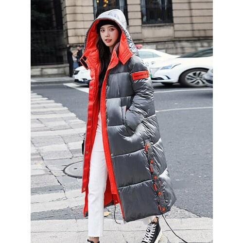 Womens Winter Jacket 2020 New Women Parkas Thick Down Cotton Warm Coats Korean Streetwear Hoodies Long Black Jacket for Women