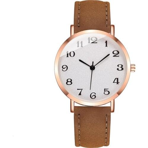 2020 Dropshipping Clock Women Arabic Numbers Watch Casual Luxury Ladies Leather Analog Quartz Wristwatches Reloj Mujer