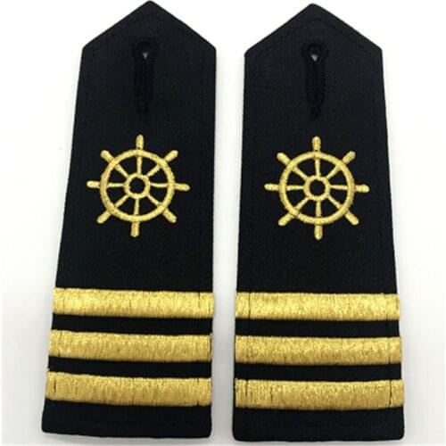 Hard Maritime Shoulder Strap With Sailors Anchor Paddle Wheels Captain Epaulettes Rudder Propeller For Uniform Coat Decoration