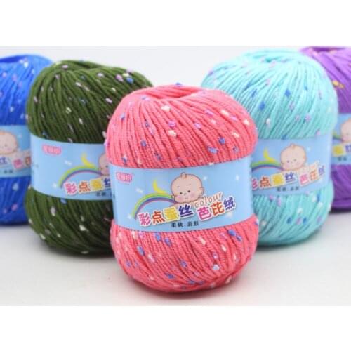 1 Roll 31 Color Baby Cotton Cashmere Yarn For Hand Knitting Crochet Worsted Wool Thread Colorful Eco-dyed Needlework