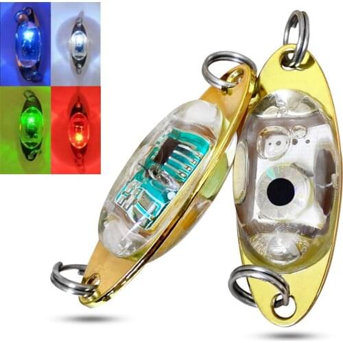 1Pcs 5 cm 10g Fishing Bait Light LED Night Light Flash Lamp Metal Lure Luminous Lure Underwater Deep Drop Accessories Tackle