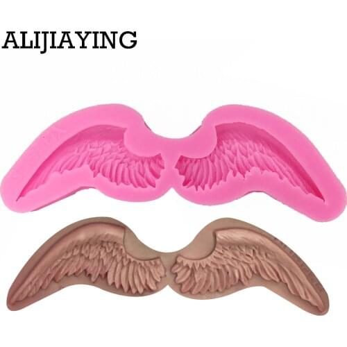 M1056 1Pcs Birds Feather Model Fondant Molds Cutting Molds Angel baby wings Silicone Baking Fondant Cake Decorating
