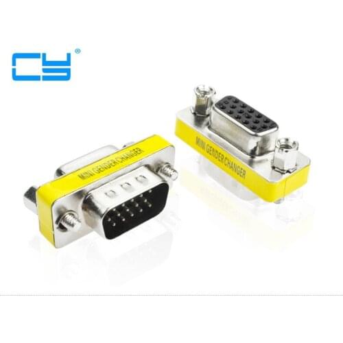10pcs adapte HD15Pin VGA D Sub-adapter de Video de Curta vga Macho para vga Femea e Femea para Femea para Monitor de