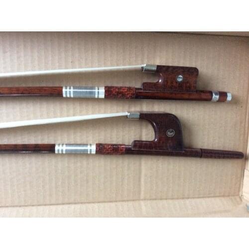 2pcs Top quality nice bass bow 3/4 German & French model each snake wood