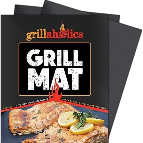 3PCS100% Non-Stick BBQ Grill Mats Baking Bread Cakes Pizza Reusable and Easy to Clean - Works on Electric Grill Gas Charcoal BBQ