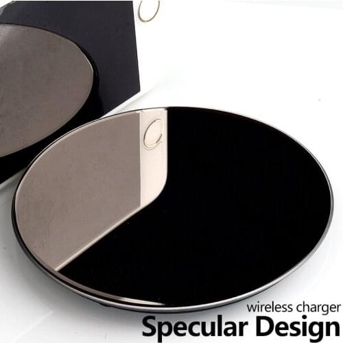 QI 5W Wireless Charger Wireless Charging Charger Specular Design Mobile Phone for Airpods iPhone 8 X 11 SE Samsung S10 Note 9 LG