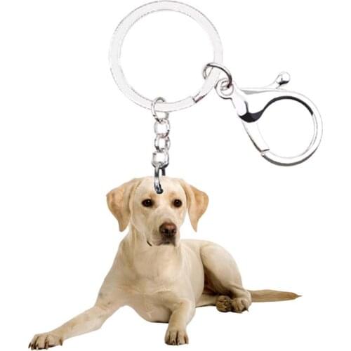 Keychain Labrador retriever Dog Animal NOT 3D Lobster clasp keyring Flat lucky charms best Friends Gift car key womens mens Hot