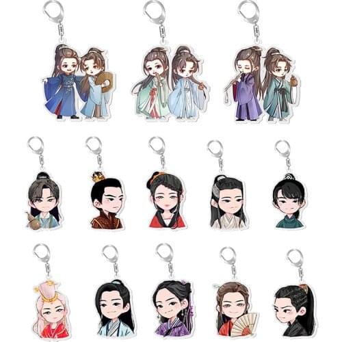 Word of Honor Keychain Man Cartoon Key Chain Women Cute Acrylic Key Ring Chain for Pants Kids Pendant Key Holder Fashion Brelok