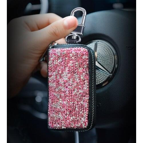 Car Key Case Bling Storage Bag For Volkswagen Mercedes-Benz BMW Audi Buick Honda NissanToyota Girl friend Wife Gift Universal
