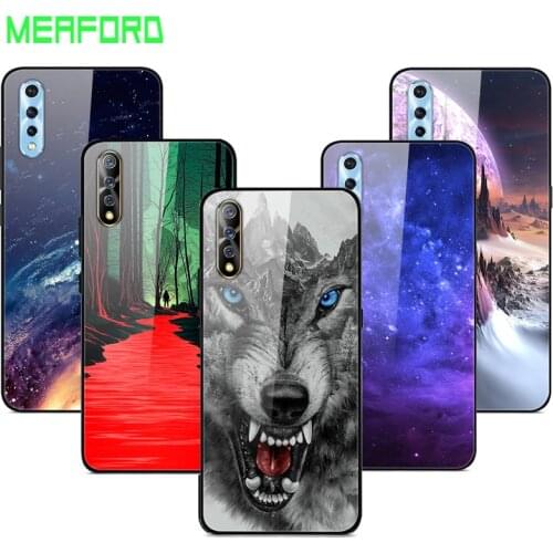 For VIVO S1 Case 6.38" Tempered Glass Planet Space Cover Glass Back Case for VIVO V17 Neo V17Neo vivo S1 Coque Shell V 17 Neo