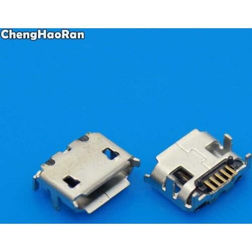 ChengHaoRan 10pcs Charging Port Phone Tail USB Jack Female Connector Socket Big Horn Micro USB Connector 5P DIP Curling Mouth