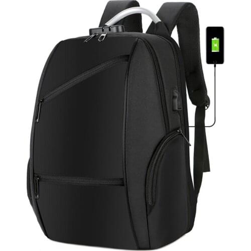 Black Men Backpack Anti Theft with Code Lock Oxford Large Capacity Leisure Male Bagpack