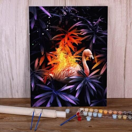 Flower Animals Paint By Numbers Complete Kit Oil Paints 50*70 Boards By Numbers Home Decoration For Kids Wholesale Handiwork